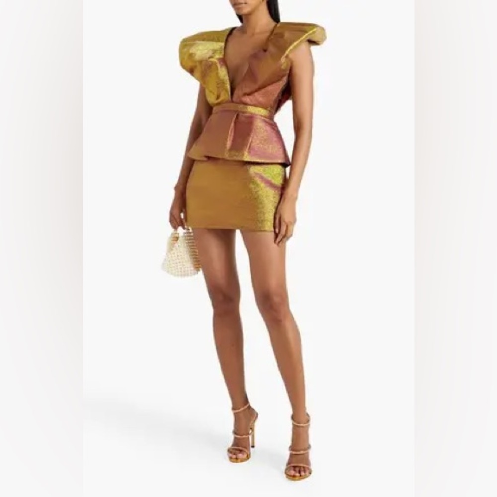 Tracy Reese Glittering Gold and Black Dress